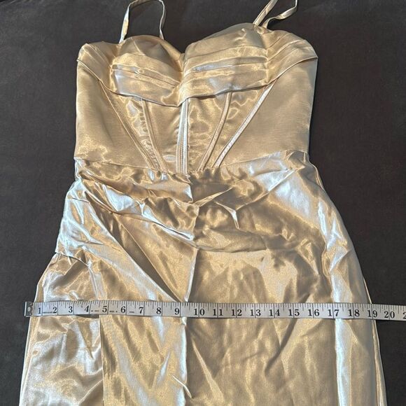 Women’s Full Length Prom Party Dress Criss Cross Straps Leg Slit Size 8 NEW - Picture 10 of 14